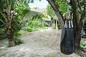 Sandbag in tropical report for boxing