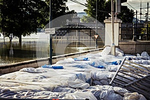 Sandbags at the flood
