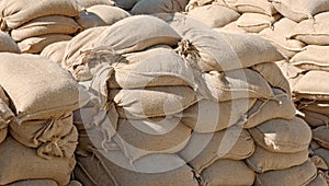 Sandbags in pile