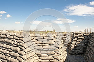 Sandbags world war 1 trench of death Flanders Belgium