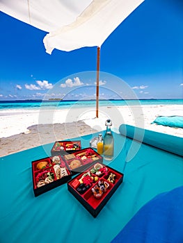 Sandbank experience with picnic in Gaafu Dhaalu Atoll Maguhdhuvaa Island, Maldives photo