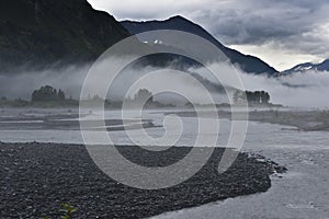 Sandbank and fog