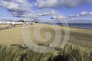 Sandbanks beach and waves Poole Dorset England UK