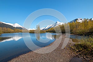 Sandbar at Moose Flats Wetland and Portage Creek in Turnagain Arm near Anchorage Alaska USA