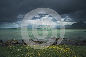 Sandbotnen bay near Fredvang, Lofoten island, Norway