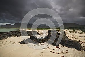 Sandbotnen bay near Fredvang, Lofoten island, Norway