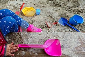 Sandbox background children hand