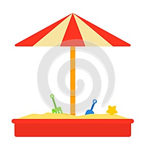 Sandbox with roof vector icon flat isolated