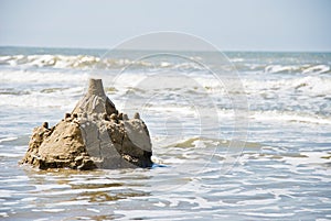 Sandcastle on the beach