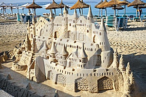 Sandcastle on beach