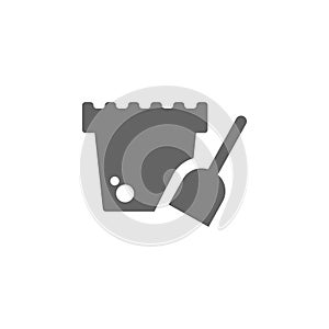 Sandcastle, beach shovel icon. Simple vector summer icons for ui and ux, website or mobile application