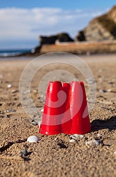 Sandcastle bucket beach sand Cornwall