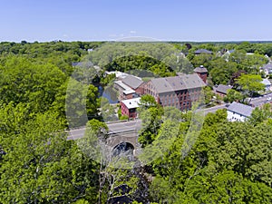 Sanford Mill aerial view, Medway, Massachusetts, USA photo