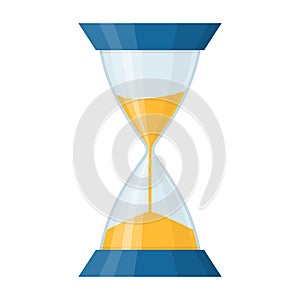 Sandglass icon isolated on white background. Time hourglass in flat style. Sandclock