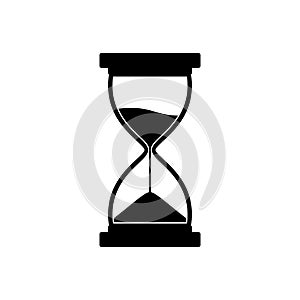 Sandglass icon on white background. Time hourglass. Sandclock photo
