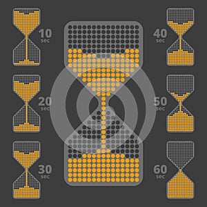 Sandglass like indicator set 1