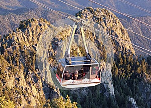 A Sandia Peak Aerial Tramway Uphill Tramcar