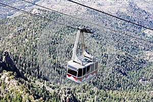 Sandia Peak Tramway, car nearing the top