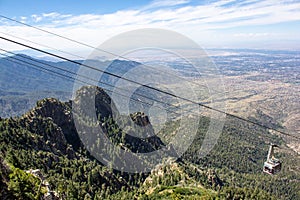 Sandia Peak Tramway, car nearing the top