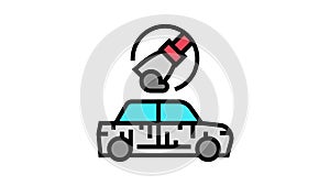 sanding of car color icon animation