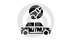 sanding of car glyph icon animation
