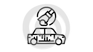 sanding of car line icon animation