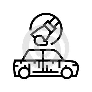 sanding of car line icon vector illustration