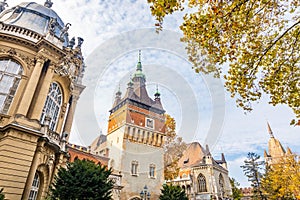 Sandor Karolyi de Nagykaroly view at fall at Vajdahunyad Castle in Budapest