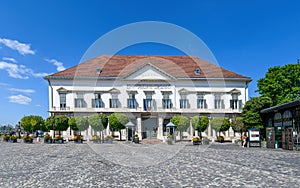 Sandor Palace or President palace next to Buda Castle in Budapest, Hungary