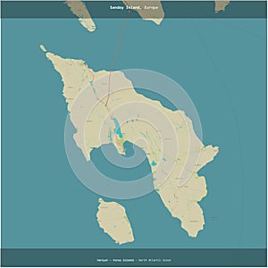 Sandoy Island, Faroe Islands, cropped to square. Topo Humanitarian photo