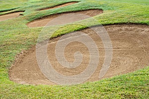 sandpit bunker golf course backgrounds, The sandpit on the golf course fairway is used as a hurdle for athletes to compete