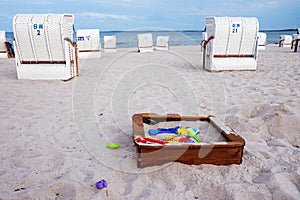 Sandpit on a sandy beach