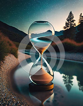 Sands through an hourglass are like water flowing down a river