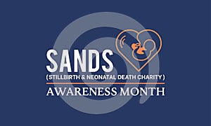 SANDS Stillbirth and neonatal death charity Awareness Month Concept Observed on Every June. background, Banner, Poster, Card