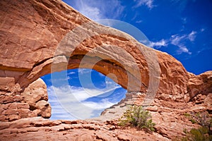Sandstone Arch against Blue Sky