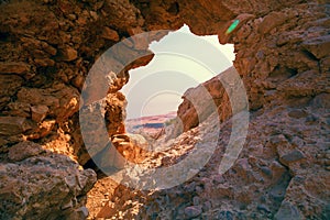 Sandstone Arch. Ein Gedi Nature Reserve. Israel