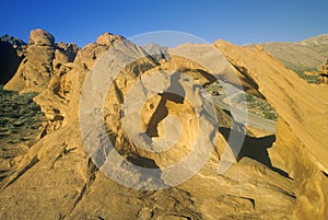 Sandstone Arch and Window on Figure 8 Road in Valley of Fire State Park, NV