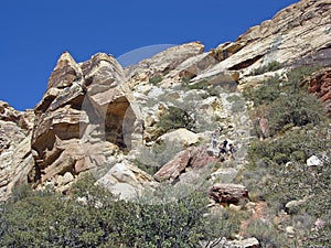 Sandstone Bluffs in Red Rock Canyon, Nevada.