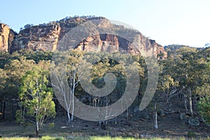 Sandstone Cliffs of the Capertee Valley near Glen Davis New South Wales Australia in the late afternoon