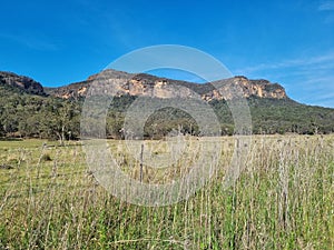 Sandstone Cliffs of the Capertee Valley near Glen Davis New South Wales Australia in the late afternoon