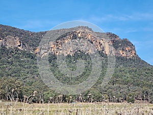 Sandstone Cliffs of the Capertee Valley near Glen Davis New South Wales Australia in the late afternoon