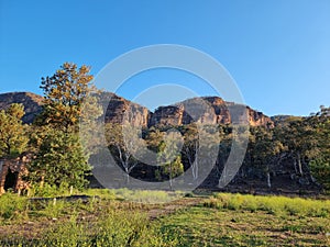 Sandstone Cliffs of the Capertee Valley near Glen Davis New South Wales Australia in the late afternoon