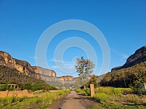 Sandstone Cliffs of the Capertee Valley near Glen Davis New South Wales Australia in the late afternoon