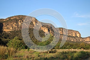 Sandstone Cliffs of the Capertee Valley near Glen Davis New South Wales Australia in the late afternoon