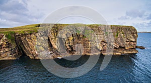 Sandstone cliffs on the East Shetland coast near Levenwick