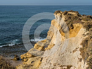 Sandstone coastline with sandy beaches at Gale