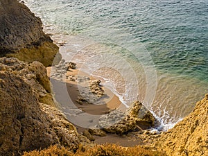 Sandstone coastline with sandy beaches at Gale