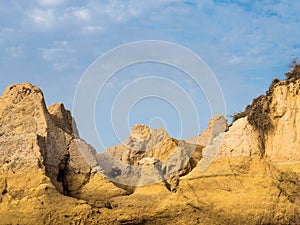 Sandstone coastline with sandy beaches at Gale