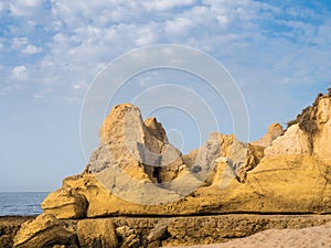 Sandstone coastline with sandy beaches at Gale