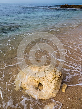 Sandstone coastline with sandy beaches at Gale